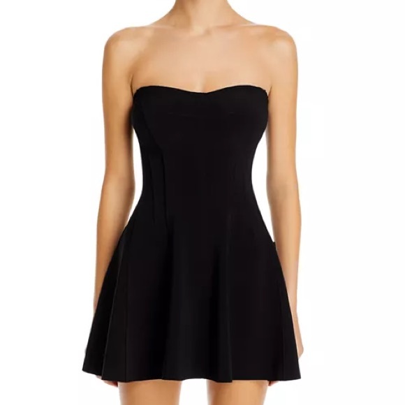Norma Kamali Black Grace Strapless Mini Dress Size Small - Picture 5 of 13